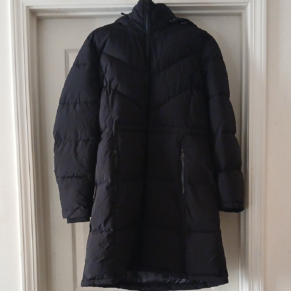Calvin Klein Women's Black Hooded Puffer Coat Size Large NWT